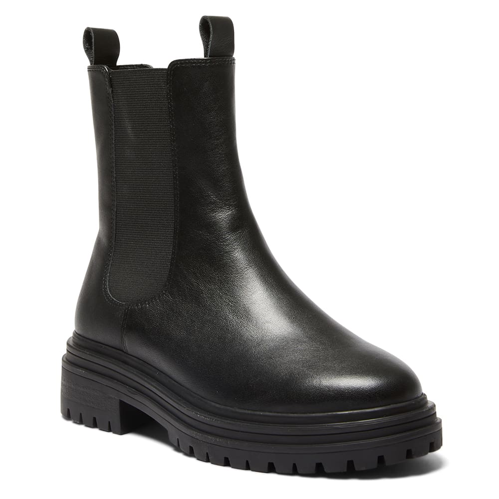 Kansas Boot in Black Leather