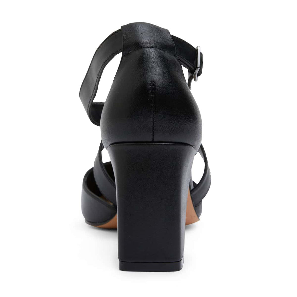 Kara Heel in Black Leather