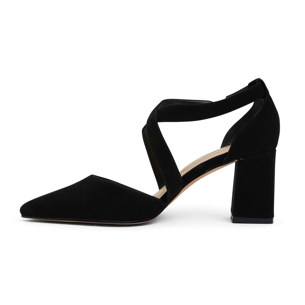 Kara Heel in Black Suede | Sandler | Shoe HQ