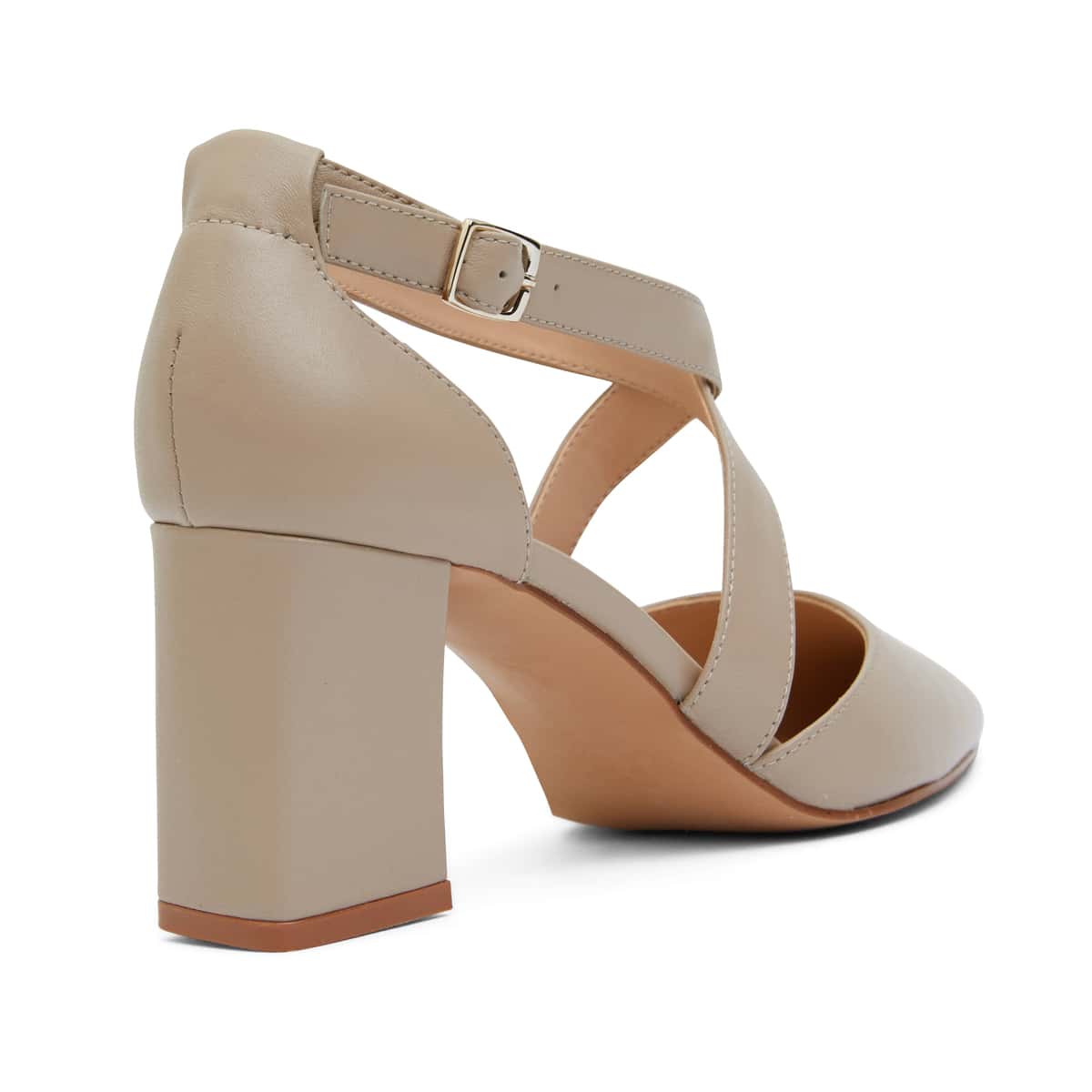 Kara Heel in Nude Leather