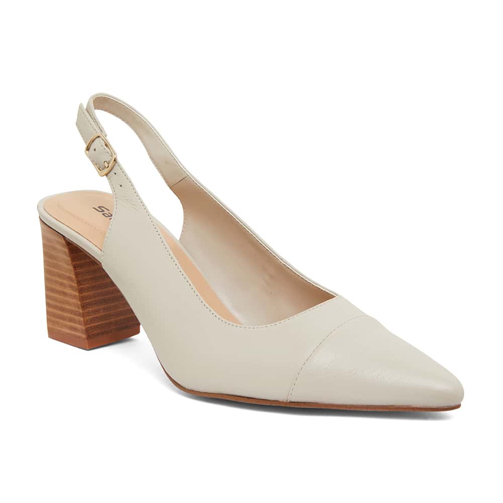 Kirsty Heel in Ivory Leather