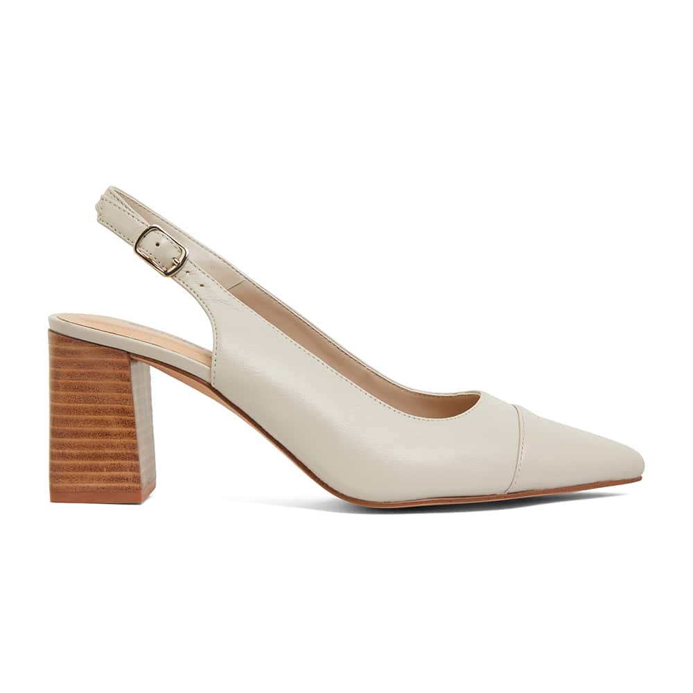 Kirsty Heel in Ivory Leather