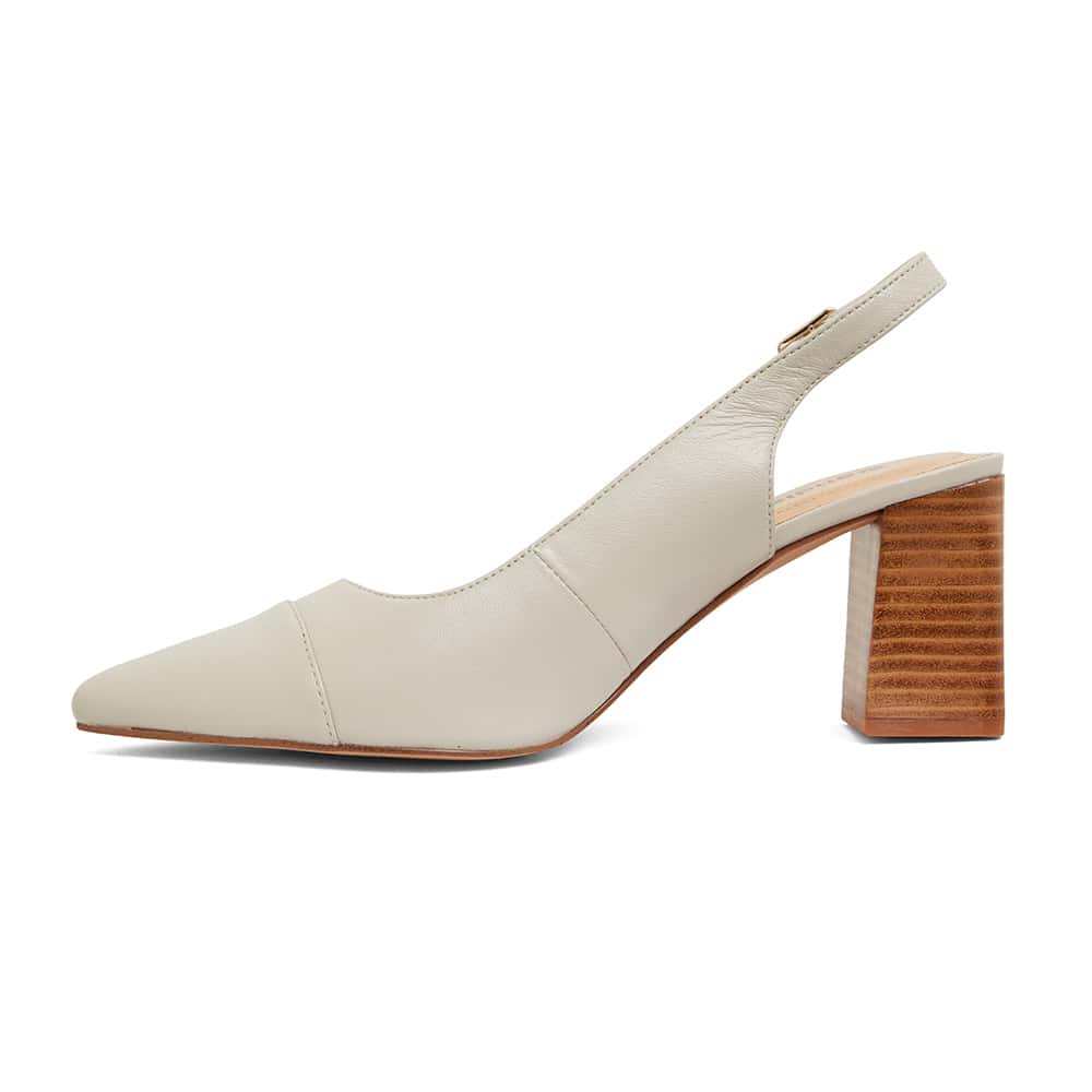 Kirsty Heel in Ivory Leather