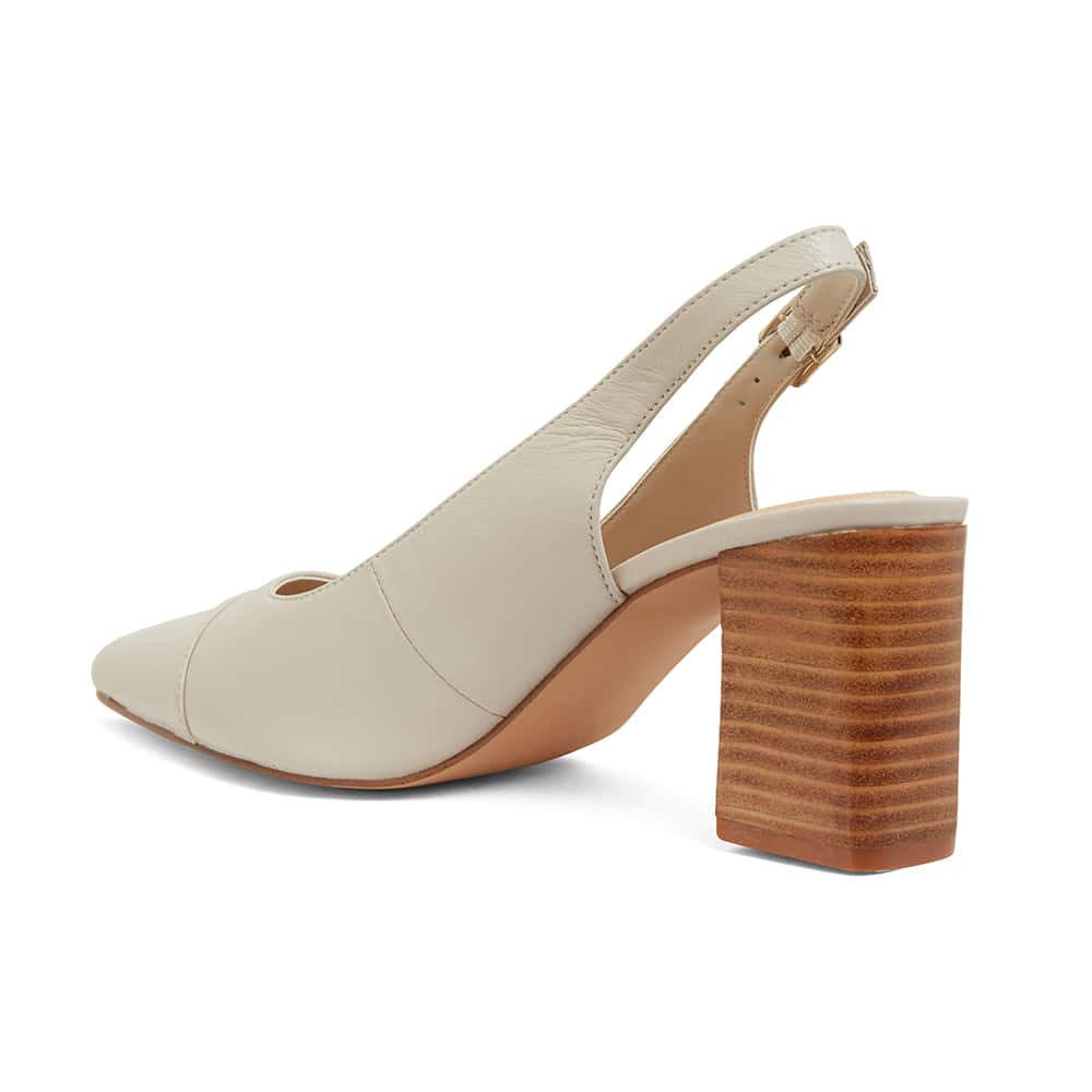 Kirsty Heel in Ivory Leather