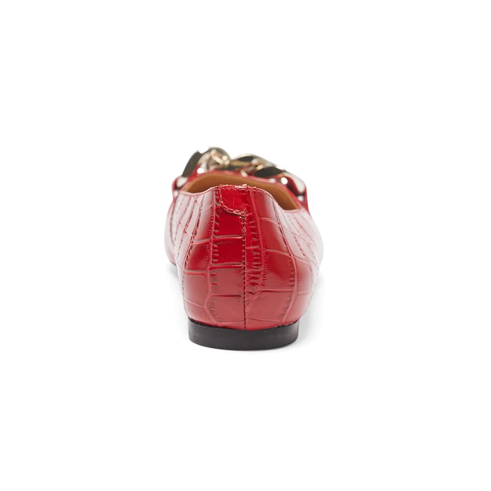 Lacey Ballet Flat in Red Croc Print Leather