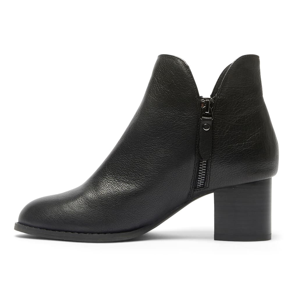 Latch Boot in Black Leather