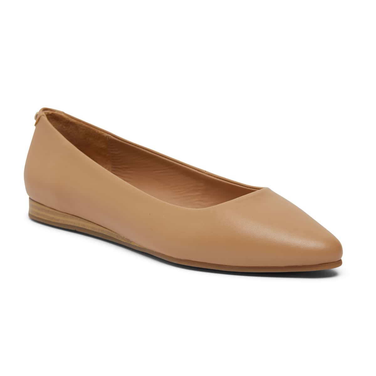 Laura Flat in Camel Leather