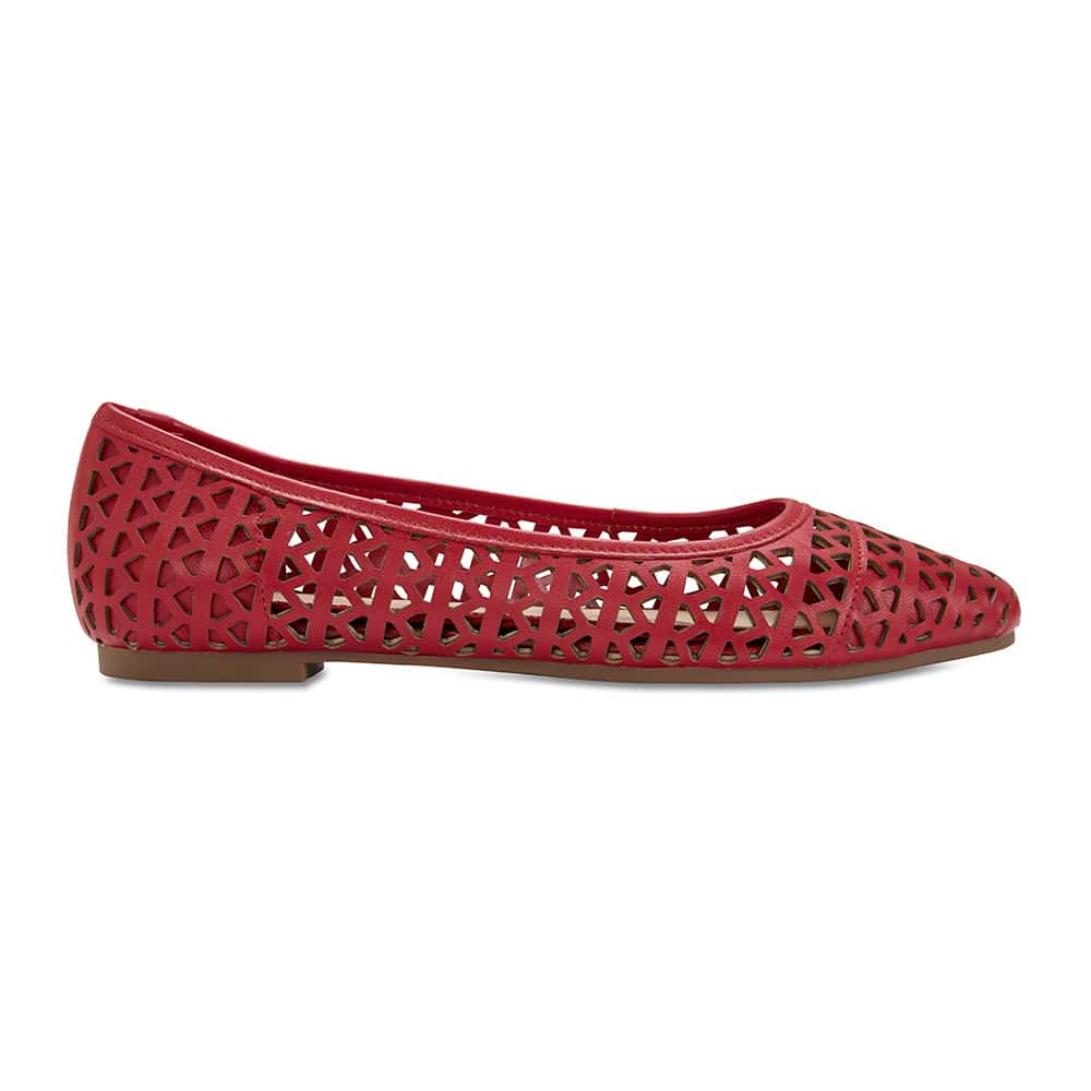 Liberty Flat in Cherry Leather