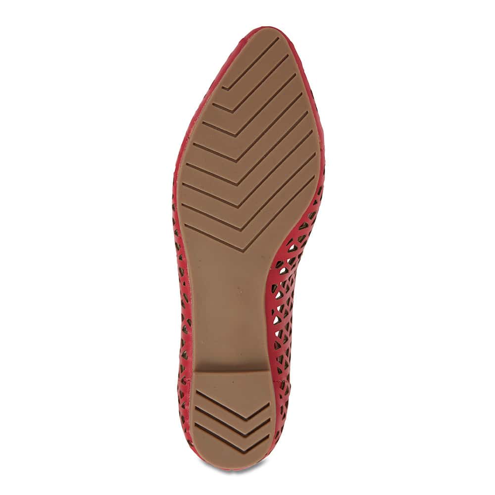 Liberty Flat in Cherry Leather