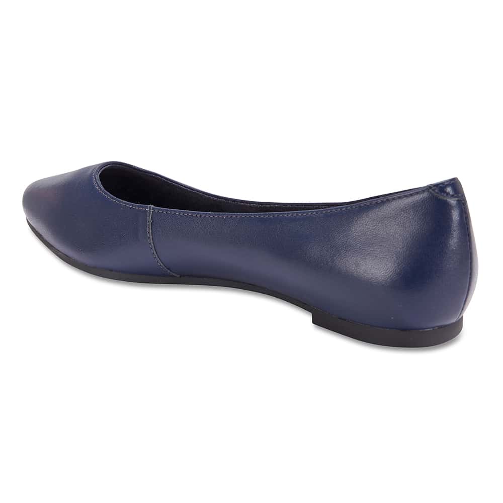 Lucia Flat in Navy Leather