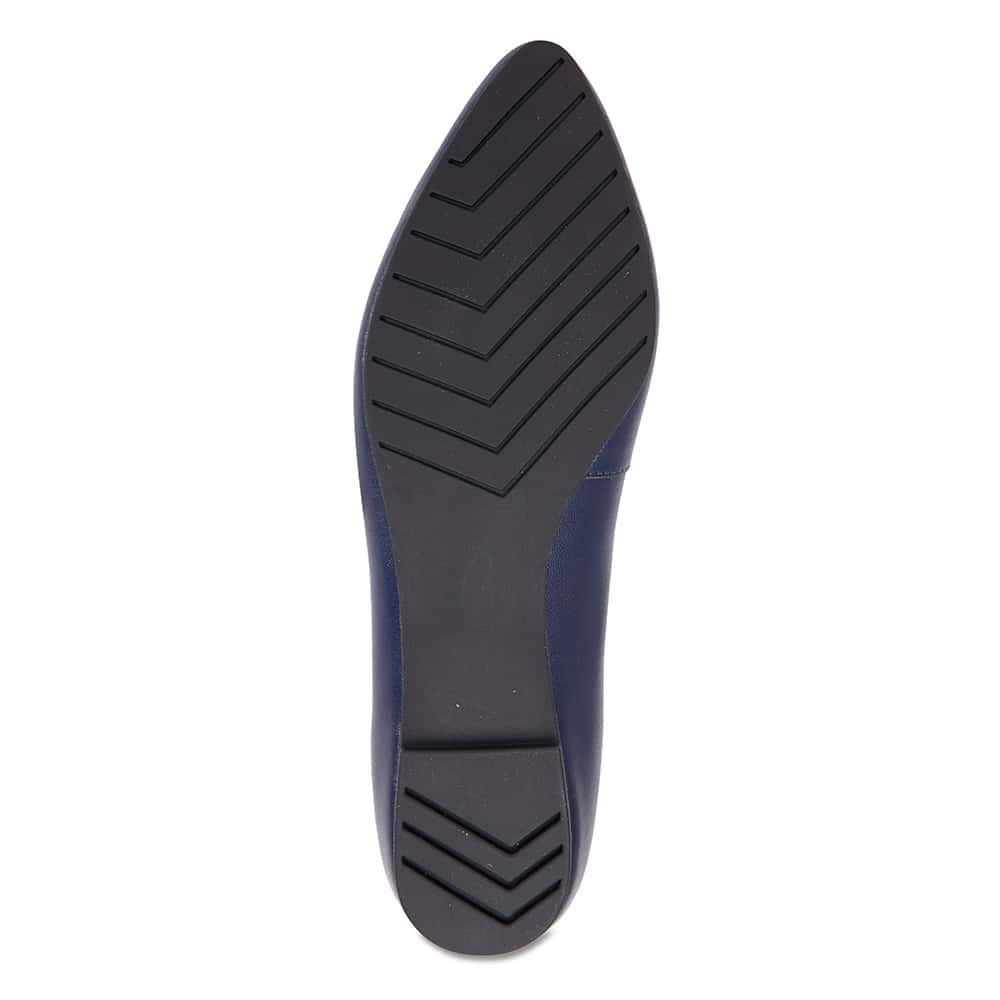 Lucia Flat in Navy Leather