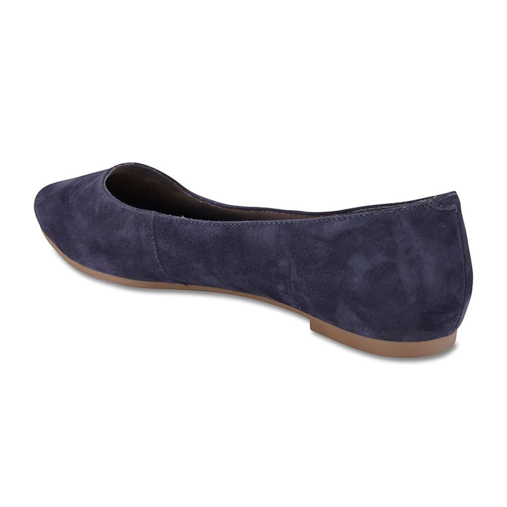 Lucia Flat in Navy Suede