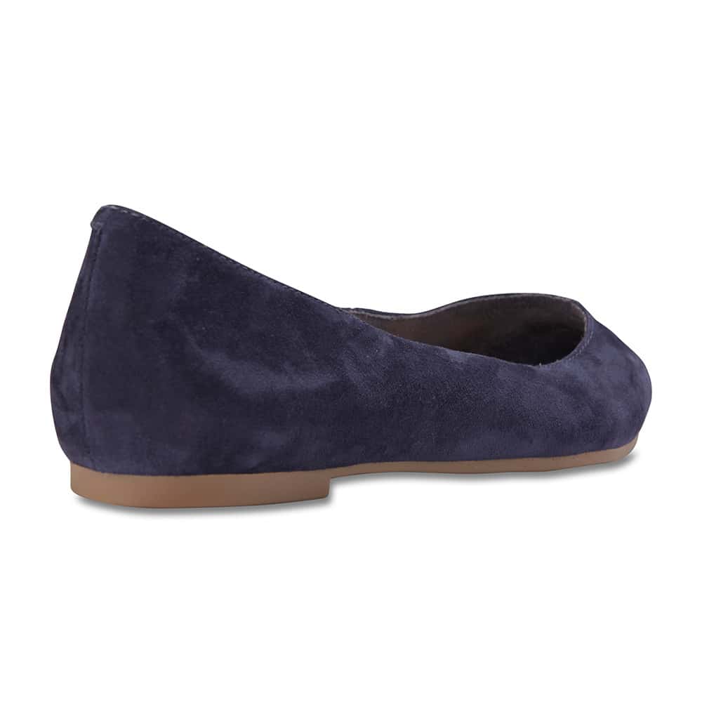 Lucia Flat in Navy Suede