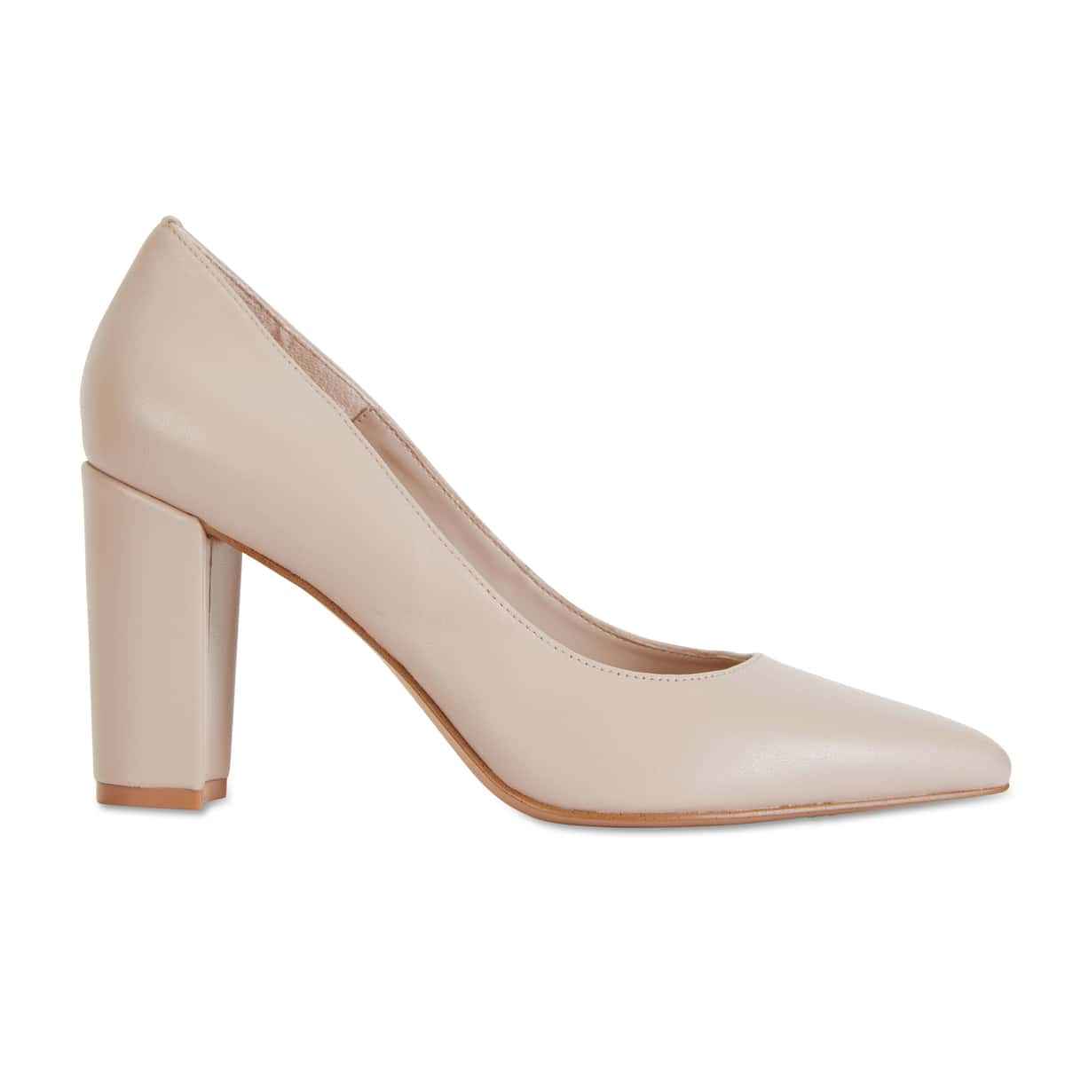 Lyric Heel in Blush Leather