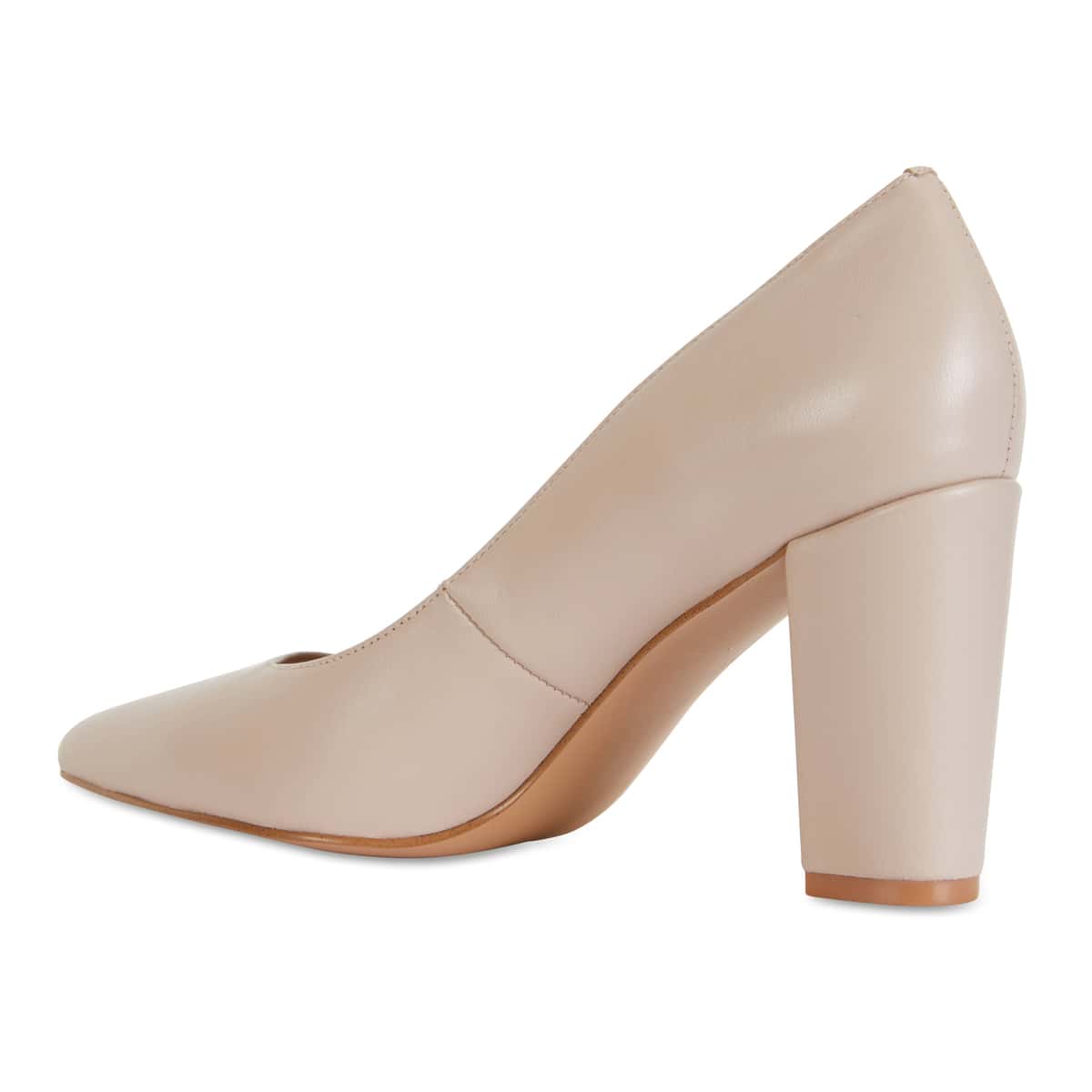 Lyric Heel in Blush Leather