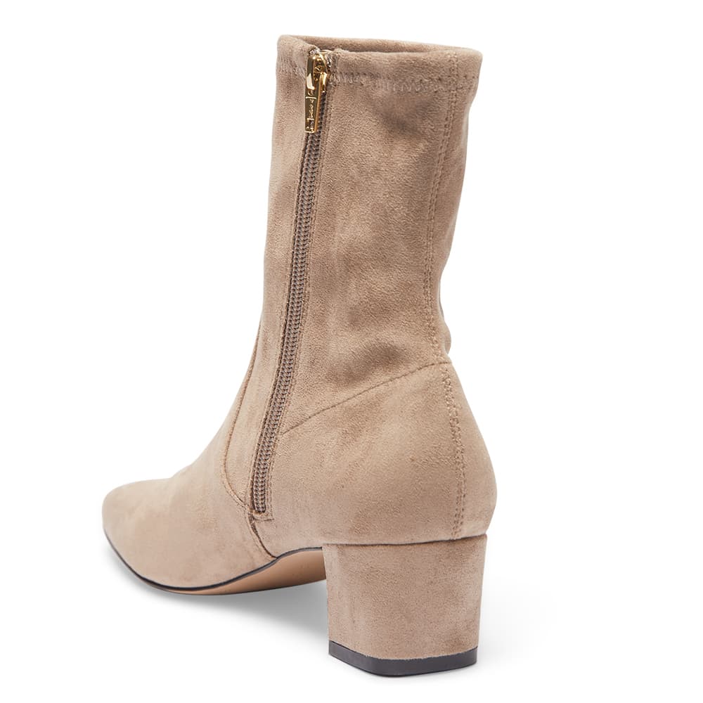 Maddox Boot in Taupe Suede Look
