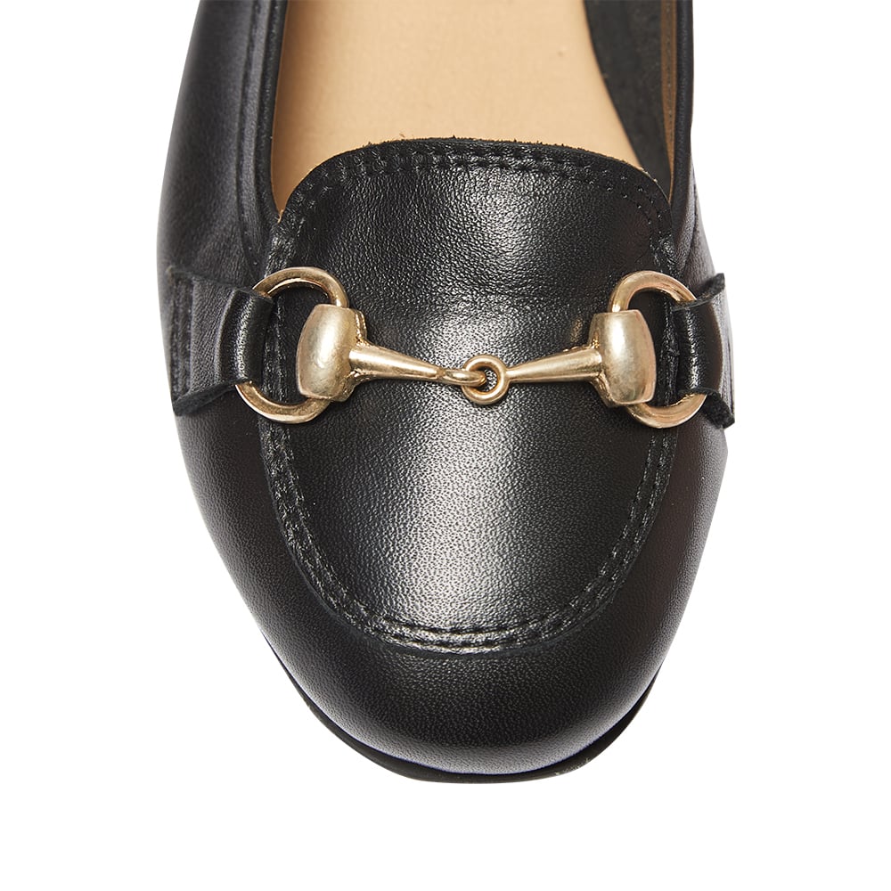 Madeline Flat in Black Leather