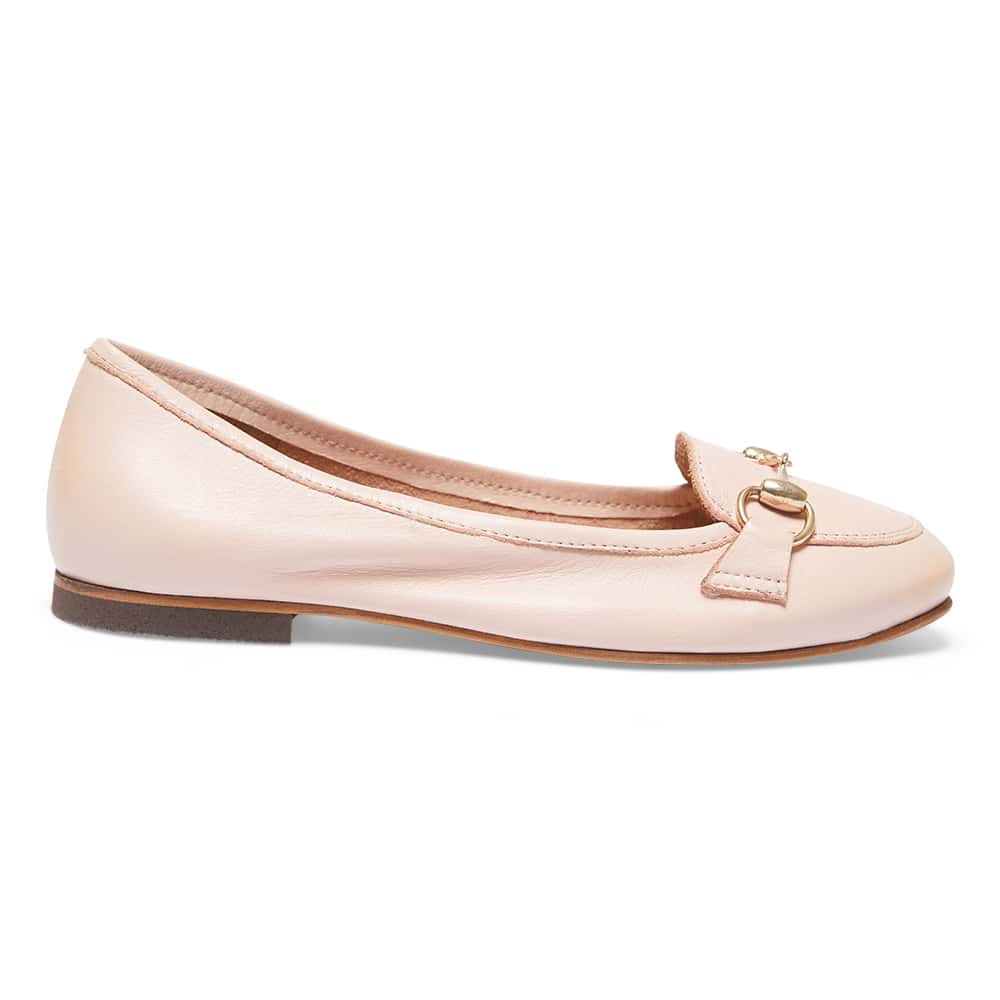 Madeline Flat in Blush Leather