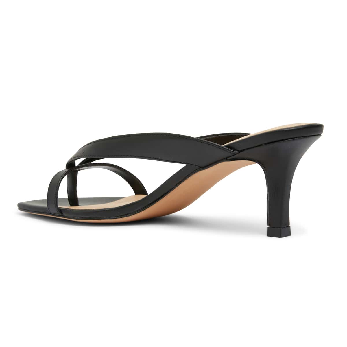 Madrid Heel in Black Leather