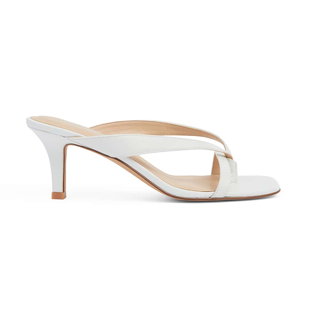 Madrid Heel in White Leather
