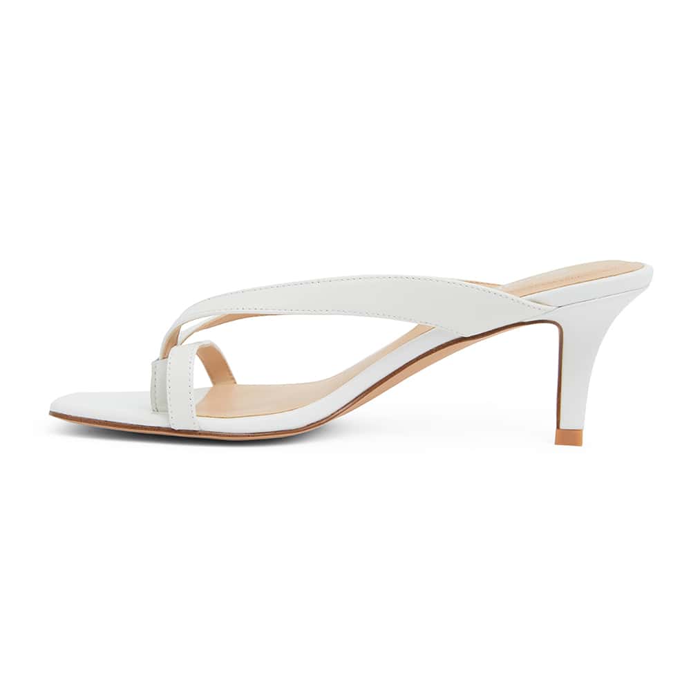 Madrid Heel in White Leather
