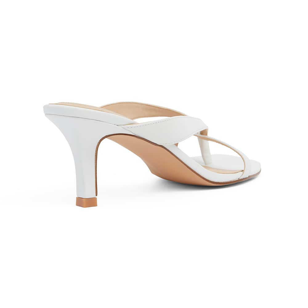 Madrid Heel in White Leather