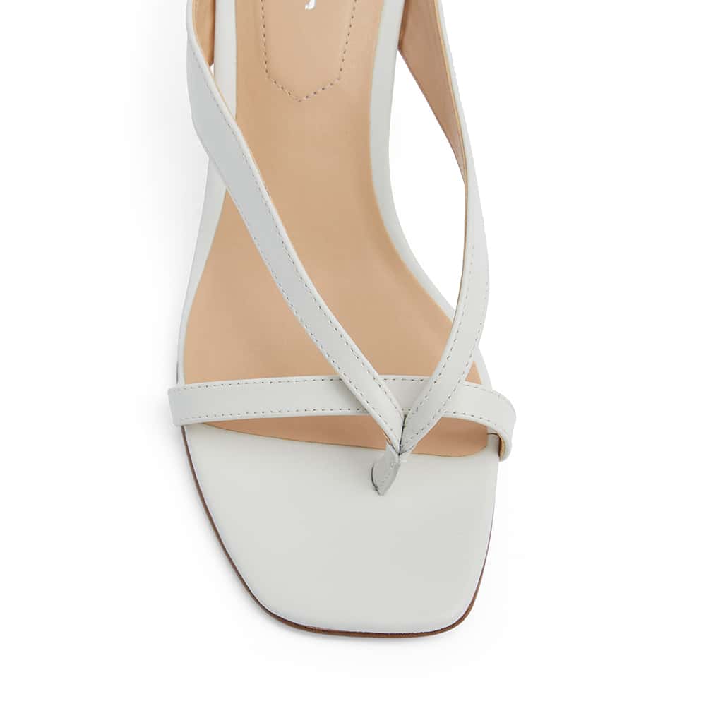 Madrid Heel in White Leather