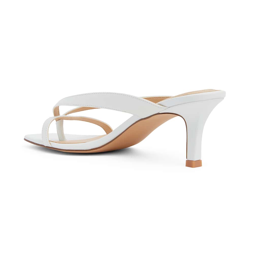 Madrid Heel in White Leather