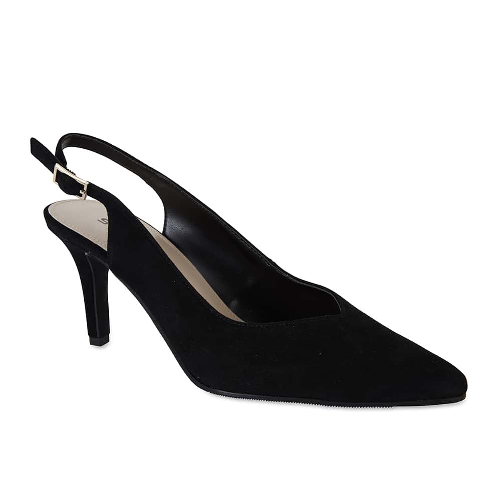 Maestro Heel in Black Suede