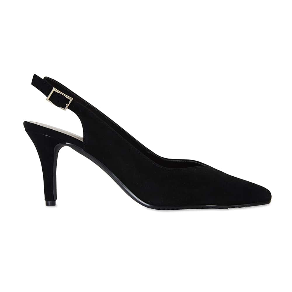 Maestro Heel in Black Suede
