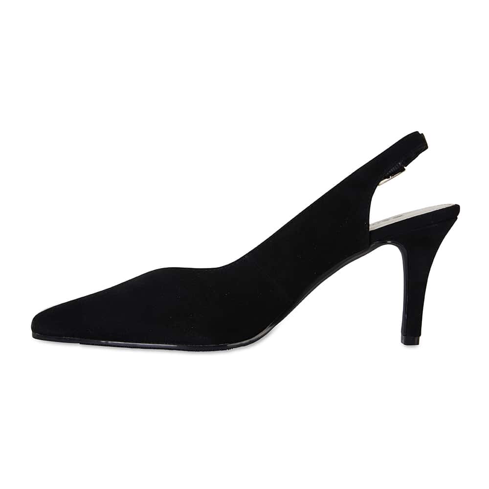 Maestro Heel in Black Suede