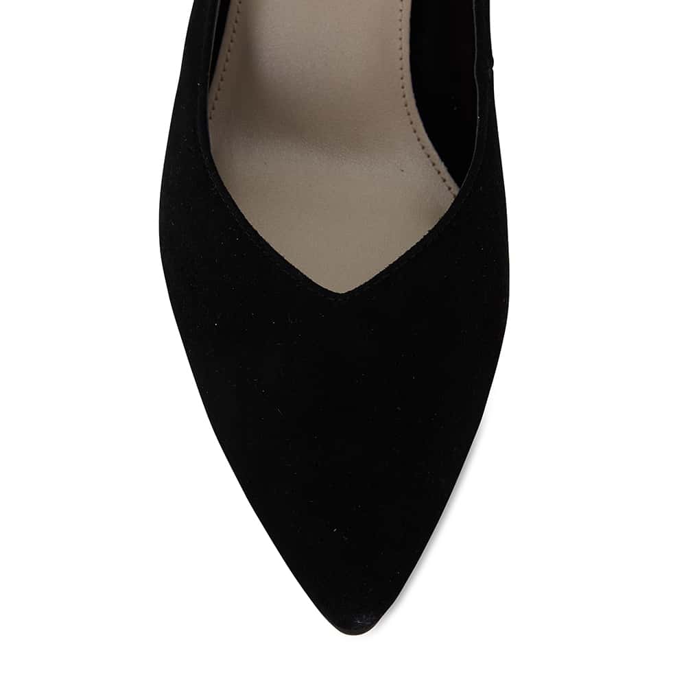 Maestro Heel in Black Suede