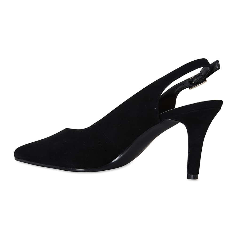 Maestro Heel in Black Suede