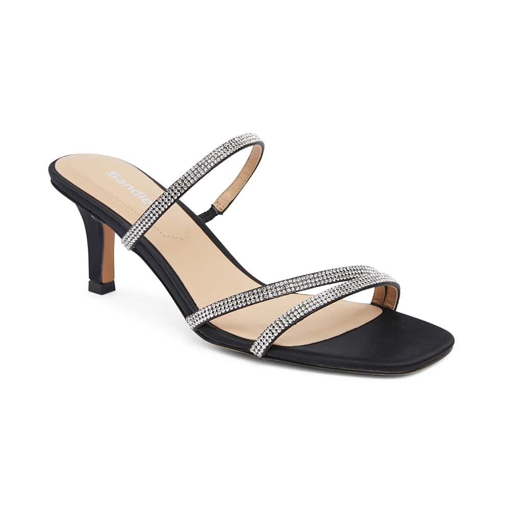 Marcy Heel in Black Sparkle | Sandler | Shoe HQ