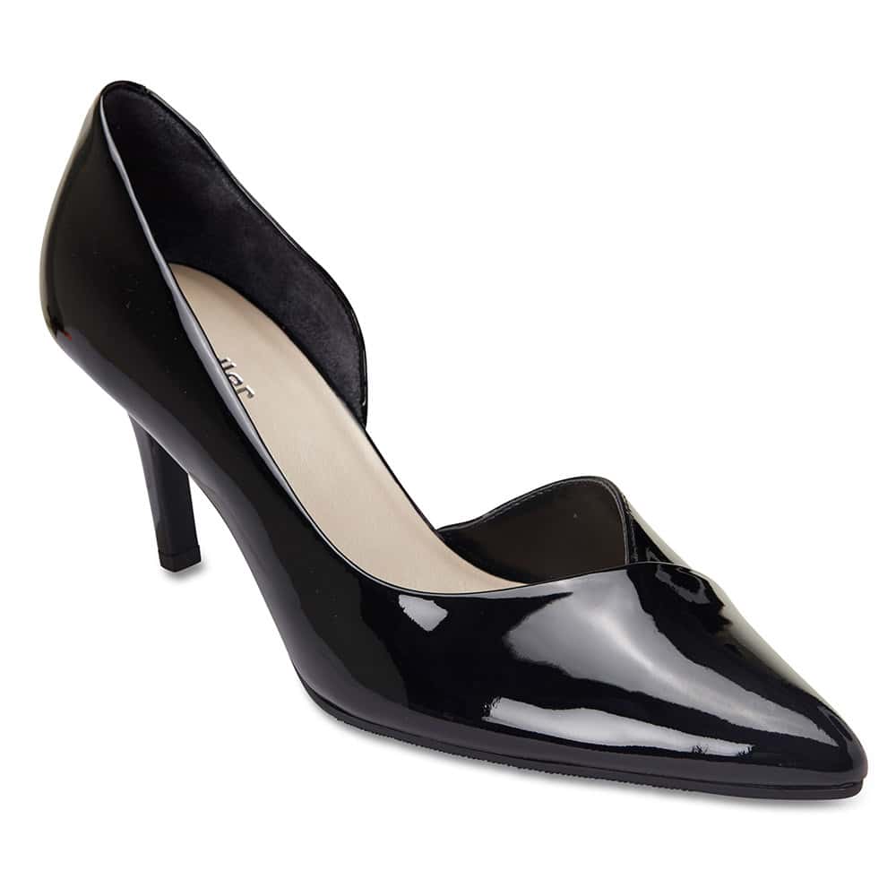 Mikado Heel in Black Patent