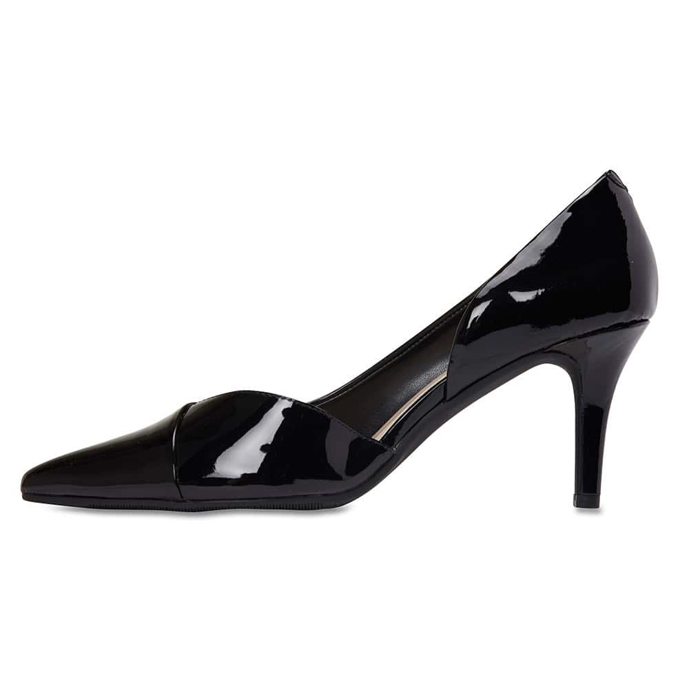 Mikado Heel in Black Patent