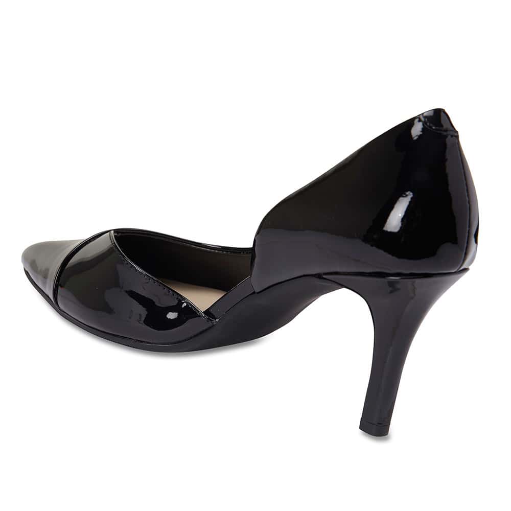Mikado Heel in Black Patent