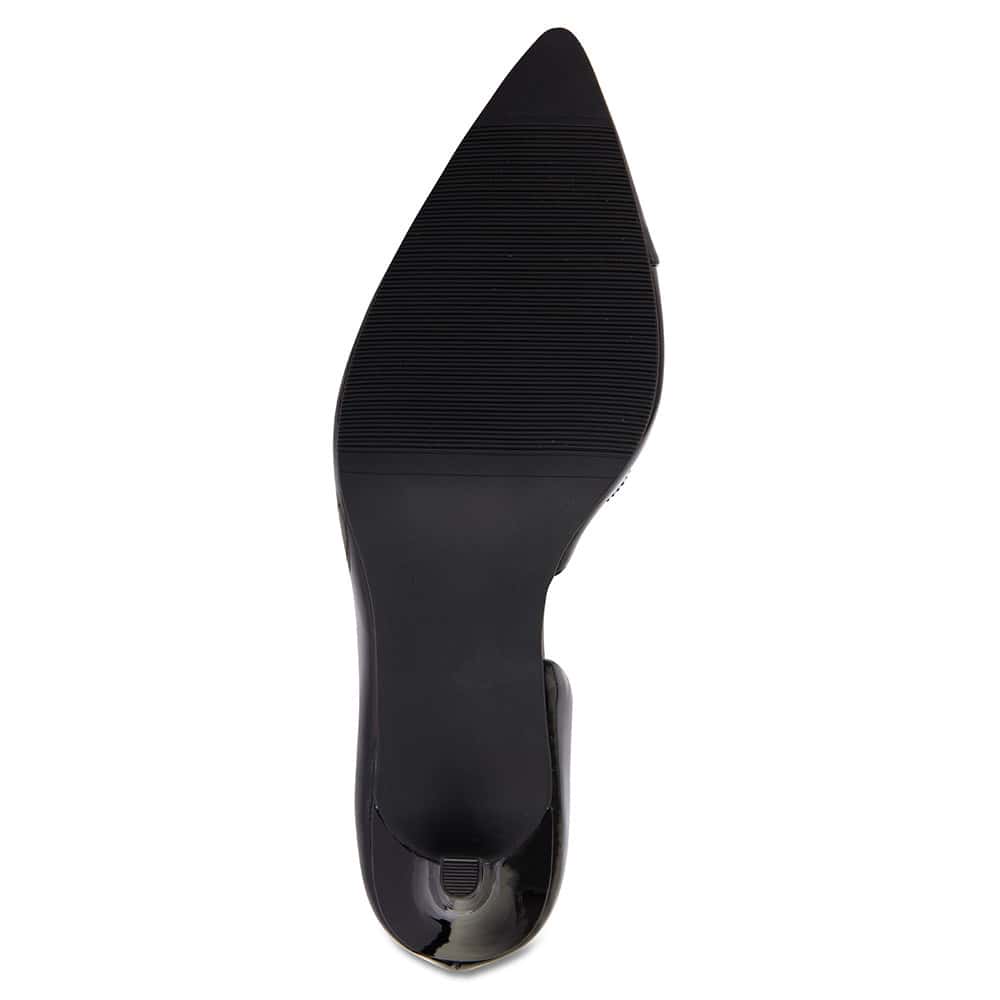 Mikado Heel in Black Patent