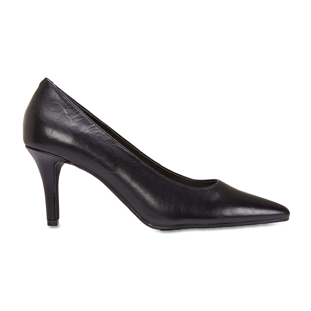 Milan Heel in Black Leather
