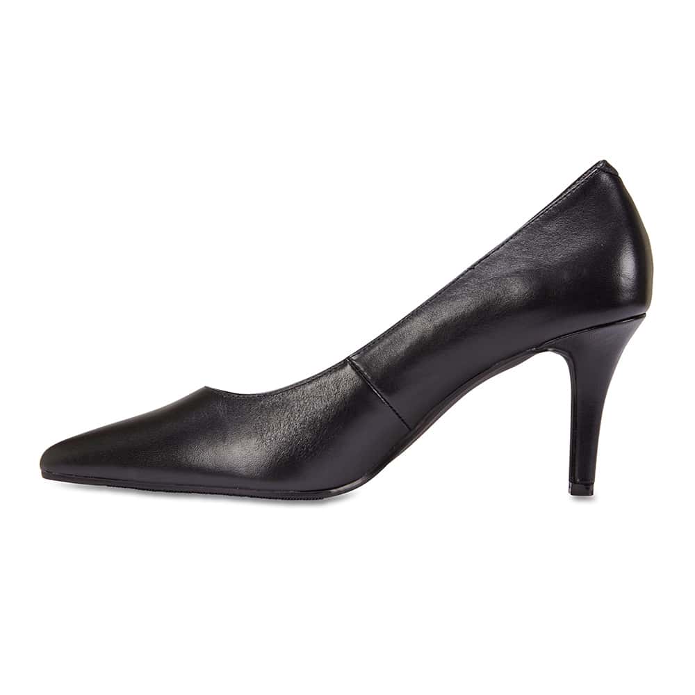 Milan Heel in Black Leather