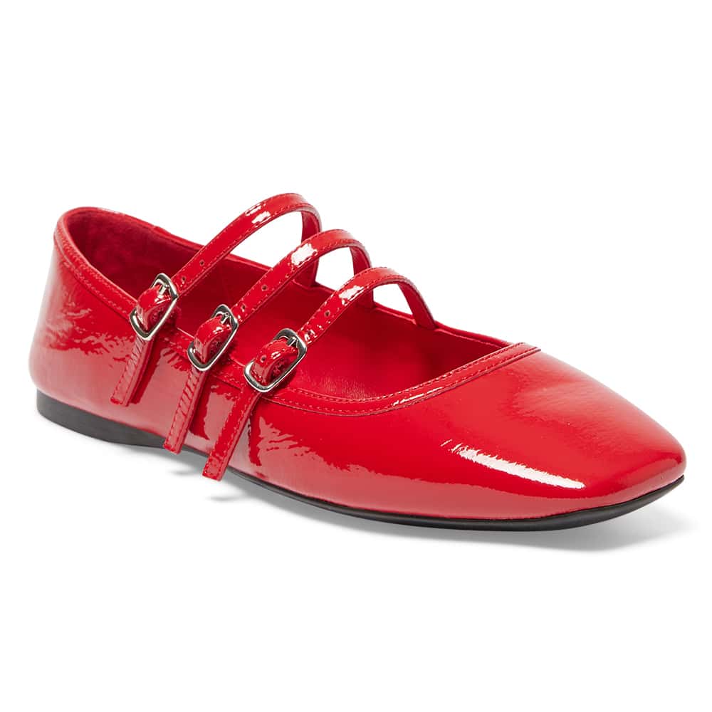 Millie Flat in Red Patent Patent