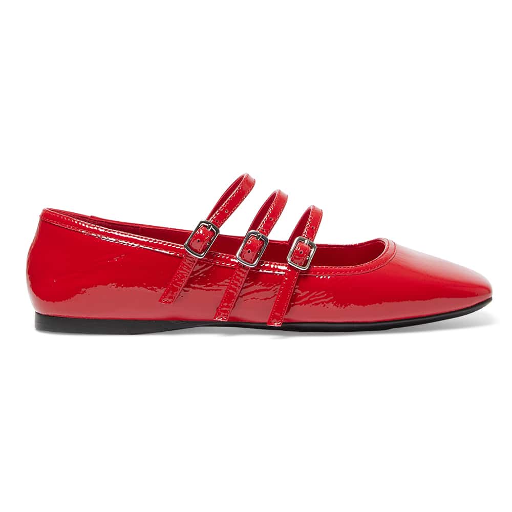 Millie Flat in Red Patent Patent