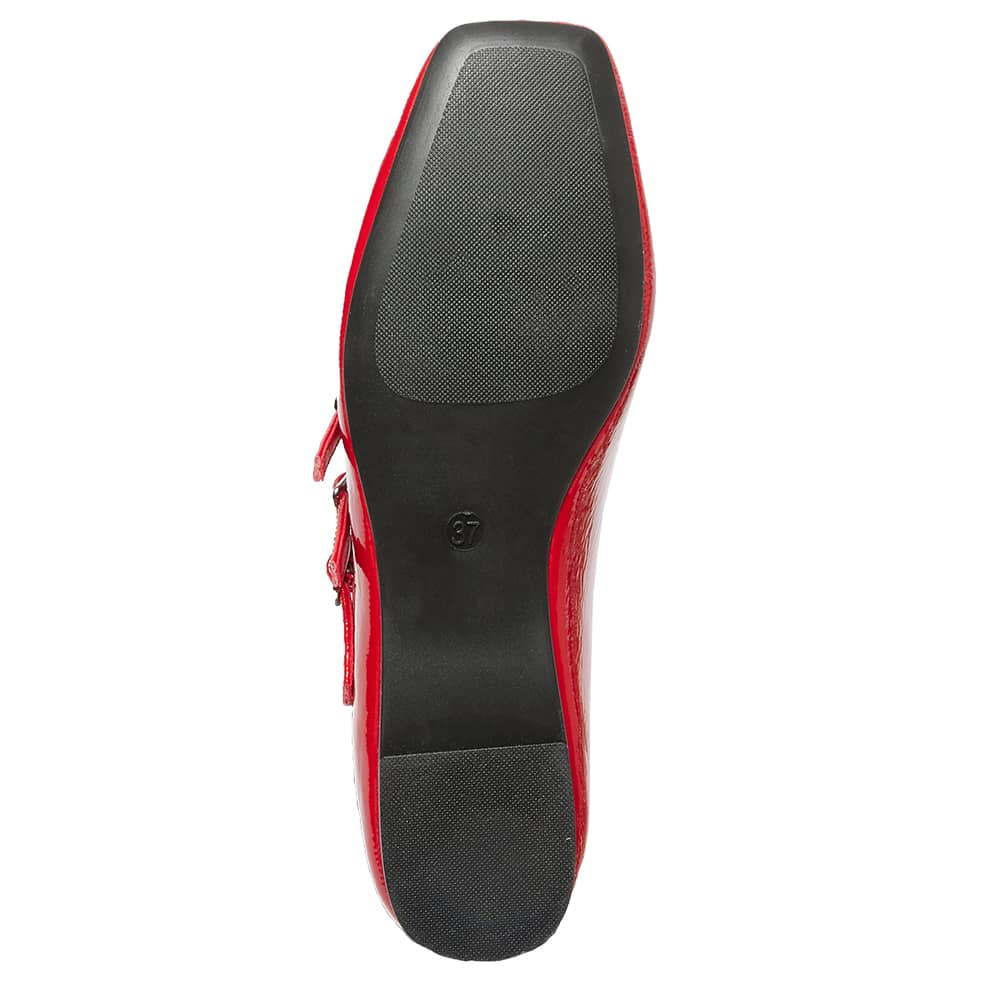 Millie Flat in Red Patent