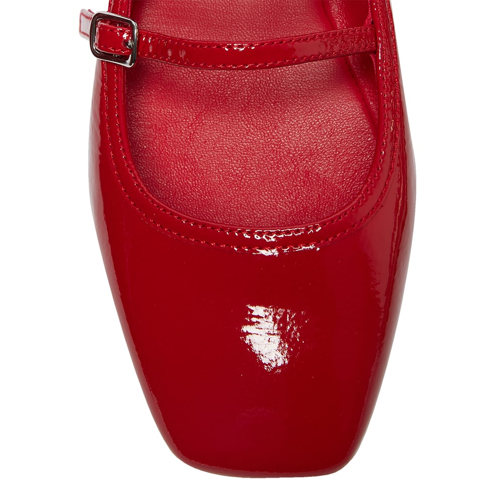 Millie Flat in Red Patent