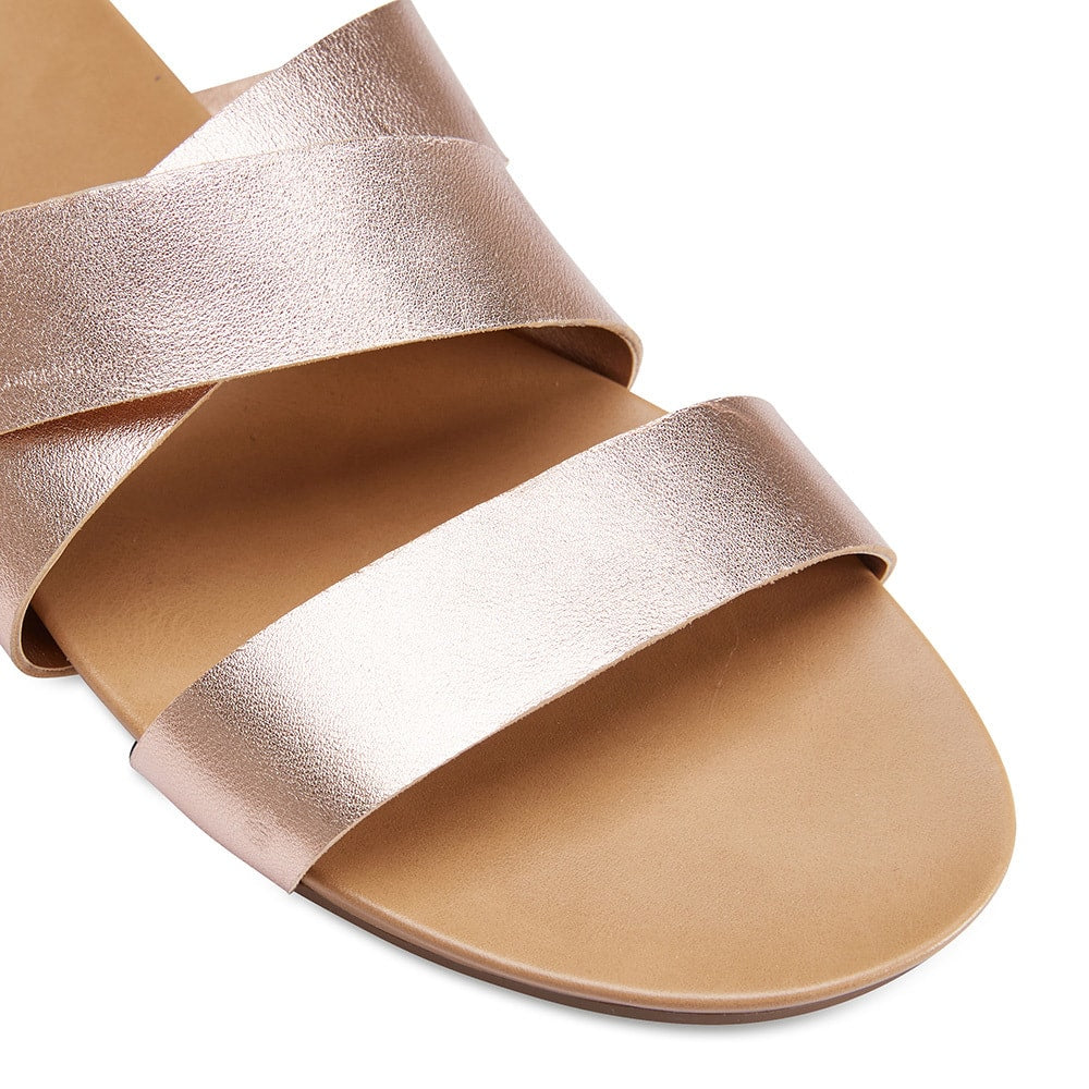 Milson Slide in Rose Gold Leather