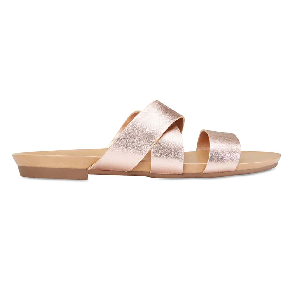 Milson Slide in Rose Gold Leather
