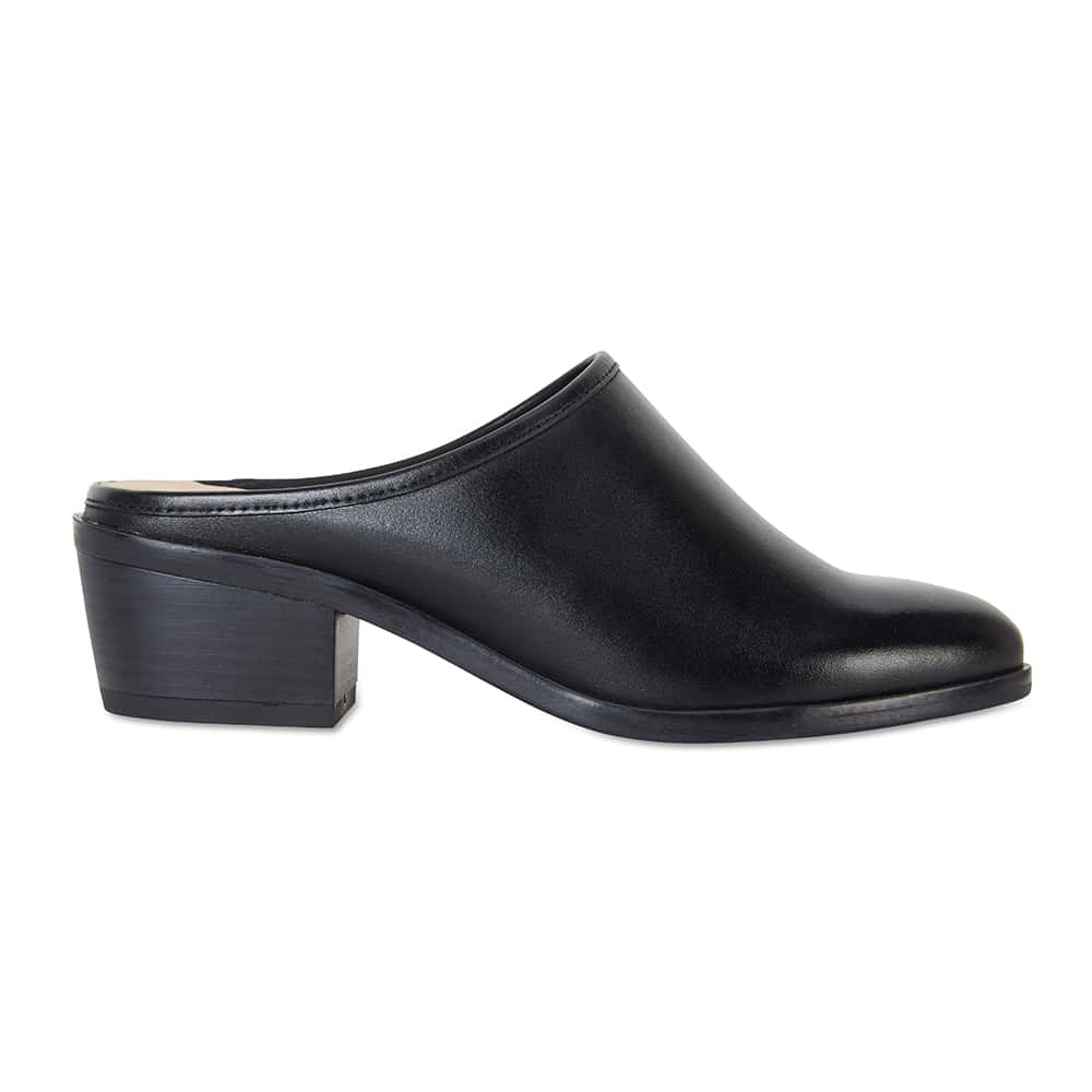 Mode Heel in Black Leather