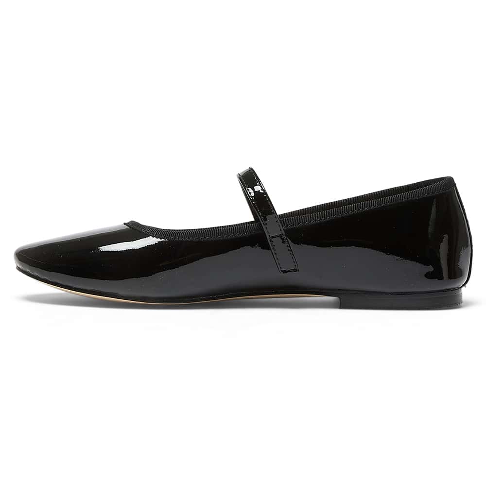 Molly Flat in Black Patent