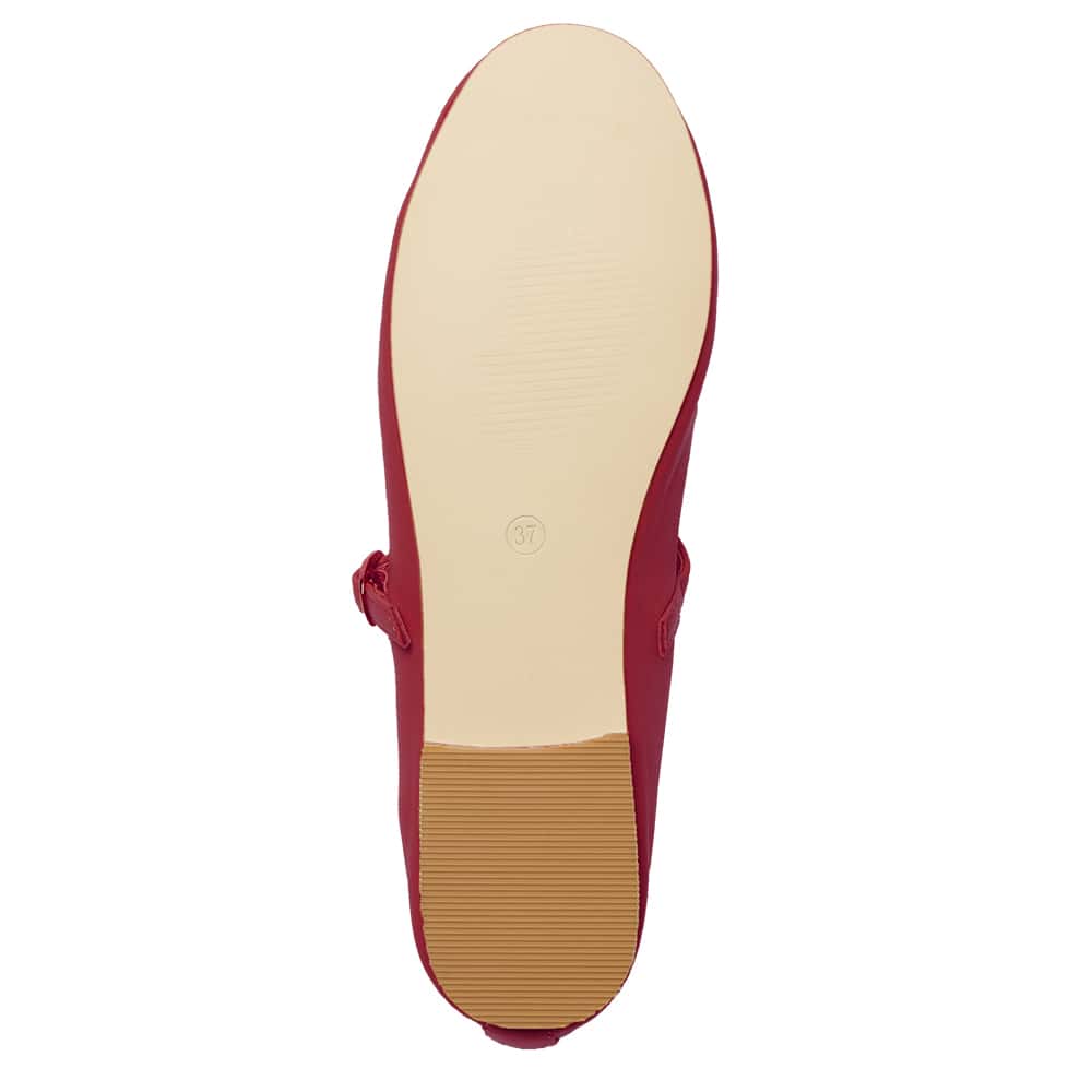Molly Flat in Red Leather