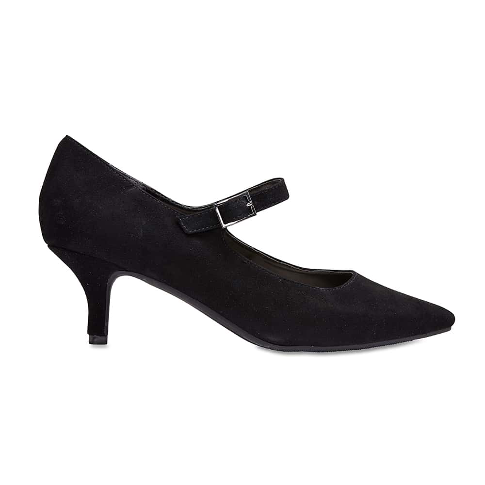 Neon Heel in Black Suede
